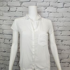 The Kooples Sport White Short Sleeve Button Down Shirt